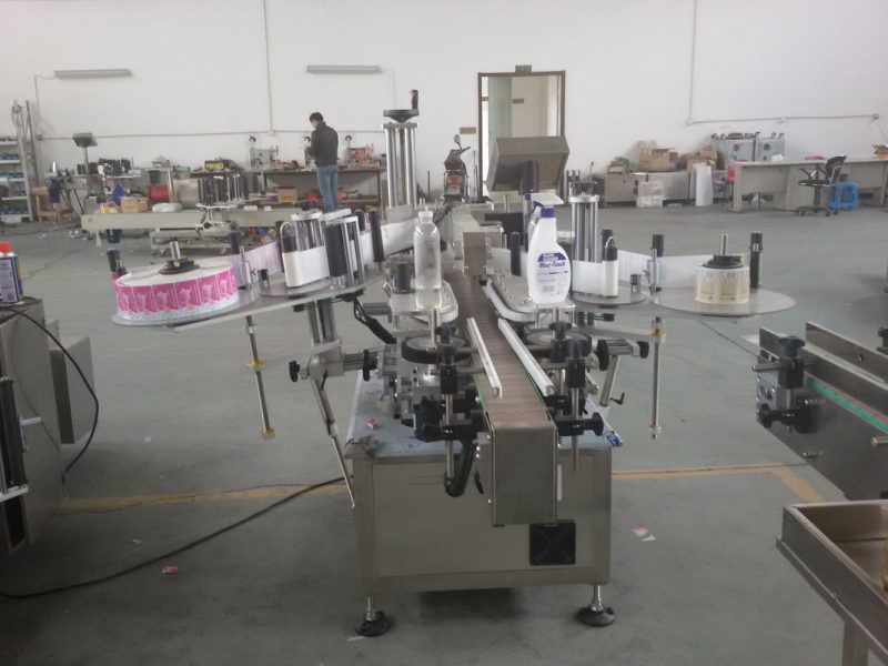 Xina Ampolles de plàstic i vidre PLC controlen proveïdor automàtic de servomotors de doble etiqueta adhesiva automàtica